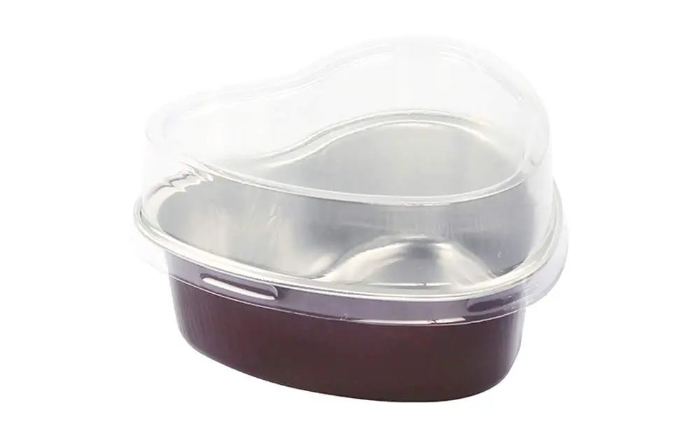 Mini Heart Shaped Foil Pan with Plastic Lid - Case of 2000 - #3055P KitchenDance