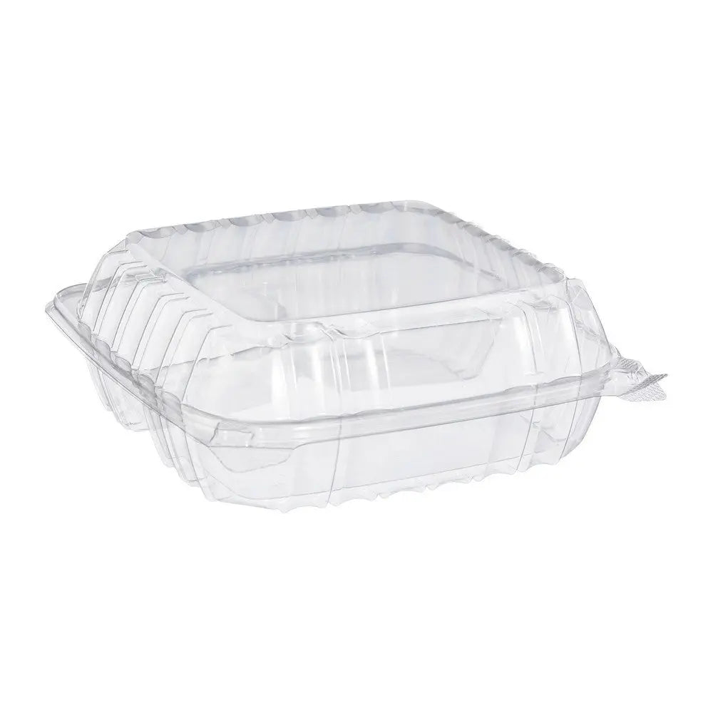9 x 9 x 3 PP 3 Compartment Clear Hinged Take Out Container - Case of 150 - #L8750008