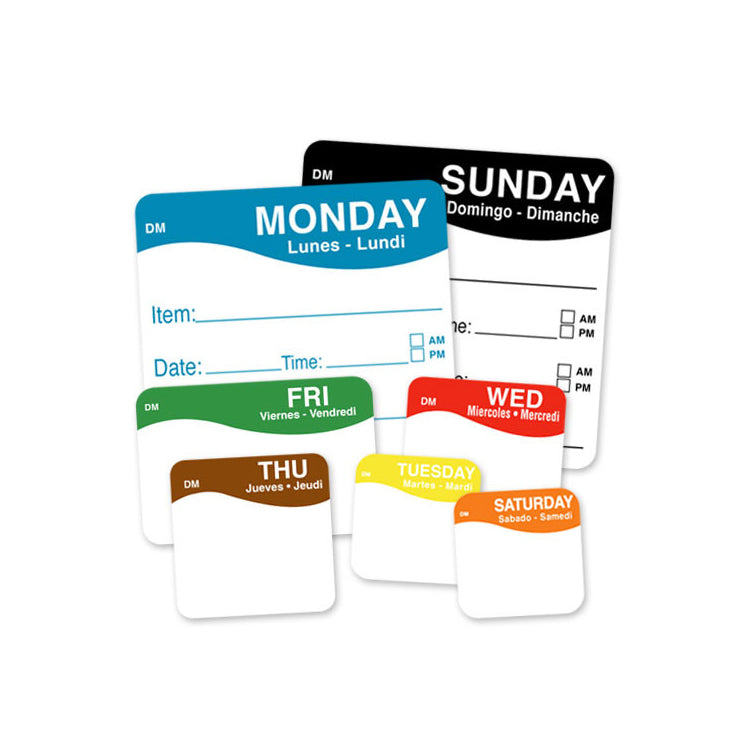 DissolveMark® Day of the Week Labels - Roll of 250 DayMark Safety Systems