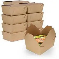 5 x 4 x 2.5" Small Kraft Take Out Box #1 -  Case of 450 Premier Essential