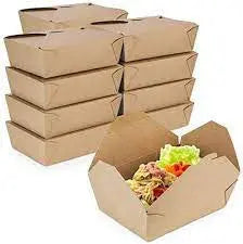 8.5 x 6 x 2.5"  Medium Kraft Take Out box #3 -  Case of 200 Premier Essential