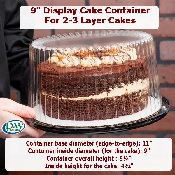 9"  Cake Container for 2-3 layers  Case of 80 - #WG27 D & W Fine pack