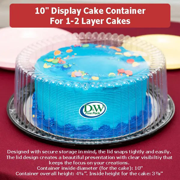 10" Cake Container for 1-2 layers - Case of 80 - #WG33 D & W Fine pack