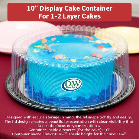 10" Cake Container for 1-2 layers - Case of 80 - #WG33 D & W Fine pack
