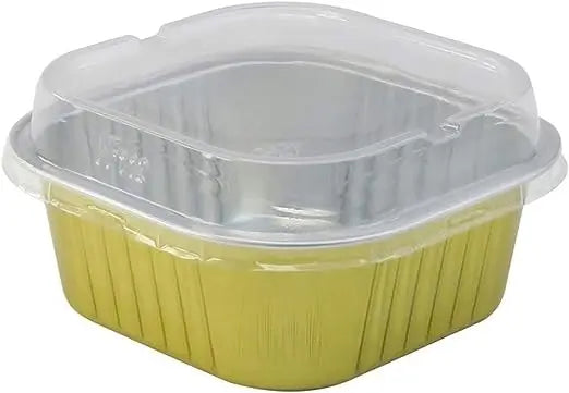 11 oz. Square Foil Cup with Snap-on Plastic Lids - Case of 1000 - #A24P KitchenDance