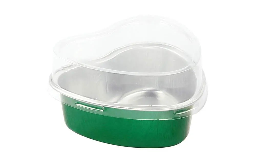 Mini Heart Shaped Foil Pan with Plastic Lid - Case of 2000 - #3055P KitchenDance