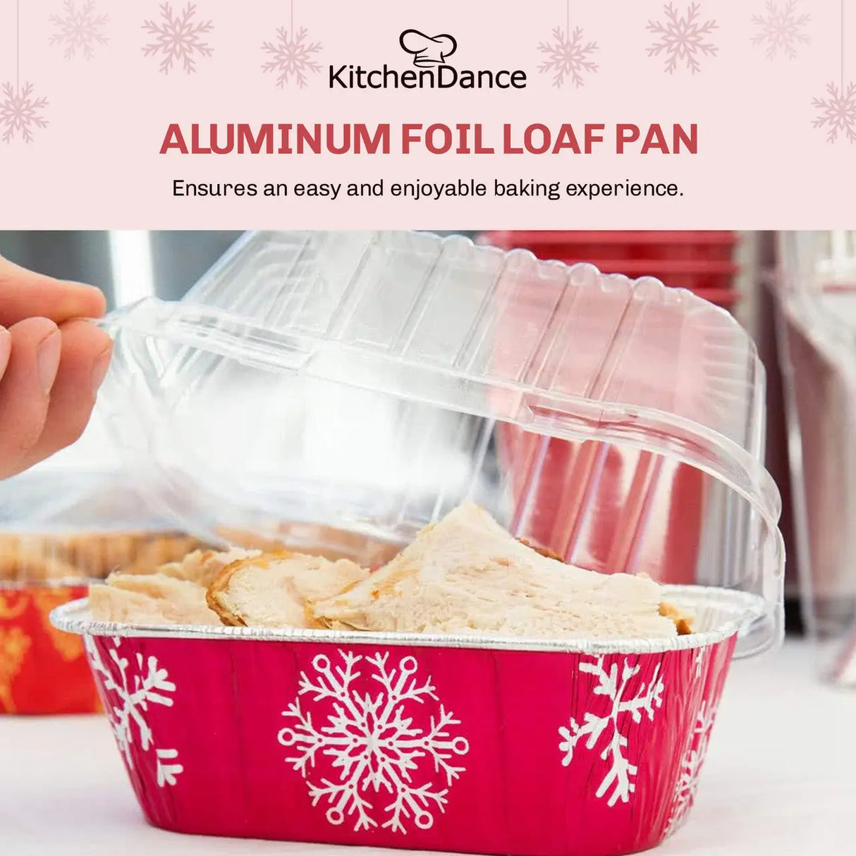 1 lb. Holiday Foil Loaf Pan with Dome Lid - Case of 100  #9302X Durable Packaging
