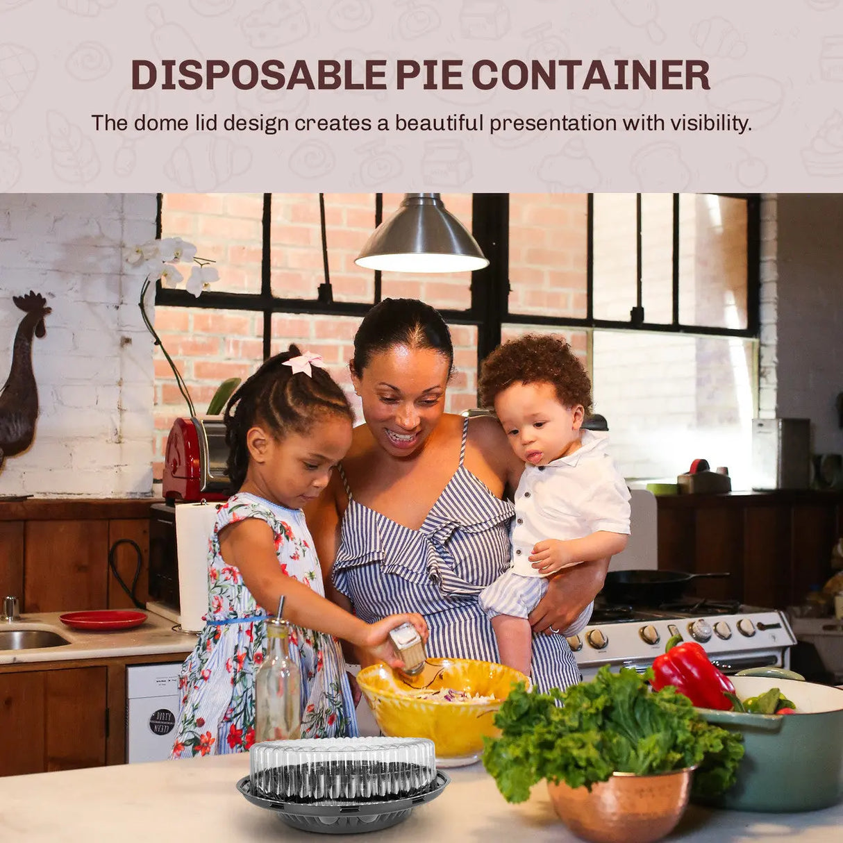 9" Plastic Pie Container w/ High Dome Lid - Case of 160 - #WJ43 D & W Fine pack