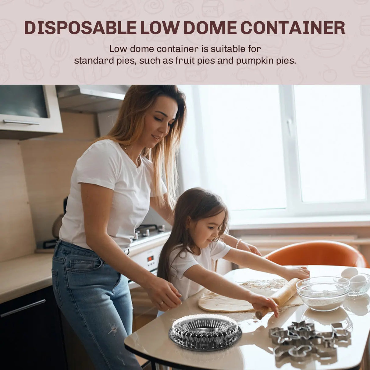 9" Pie Container with Low Dome Lid - Case of 160 - #WJ40 D & W Fine pack