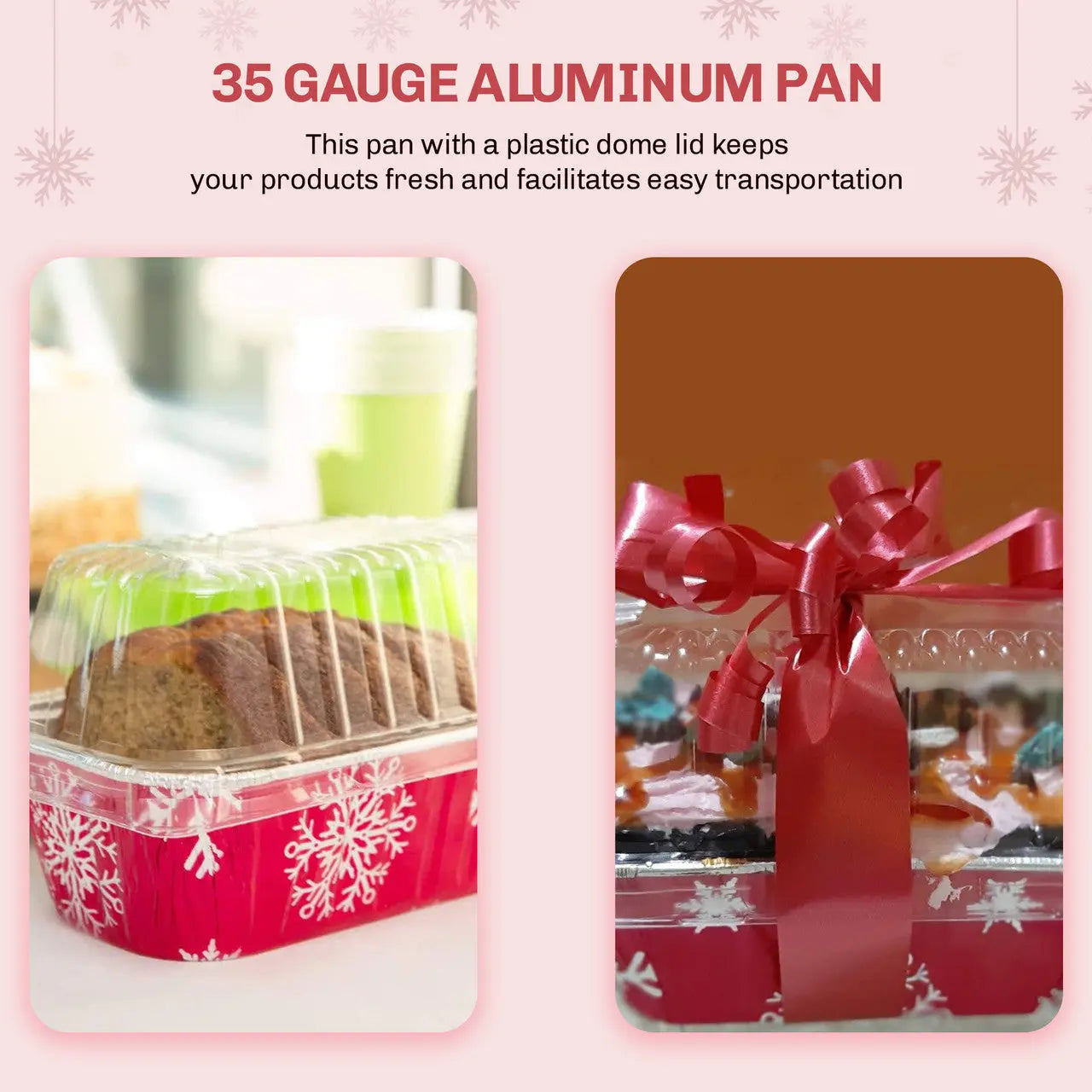 1 lb. Holiday Foil Loaf Pan with Dome Lid - Case of 100  #9302X Durable Packaging