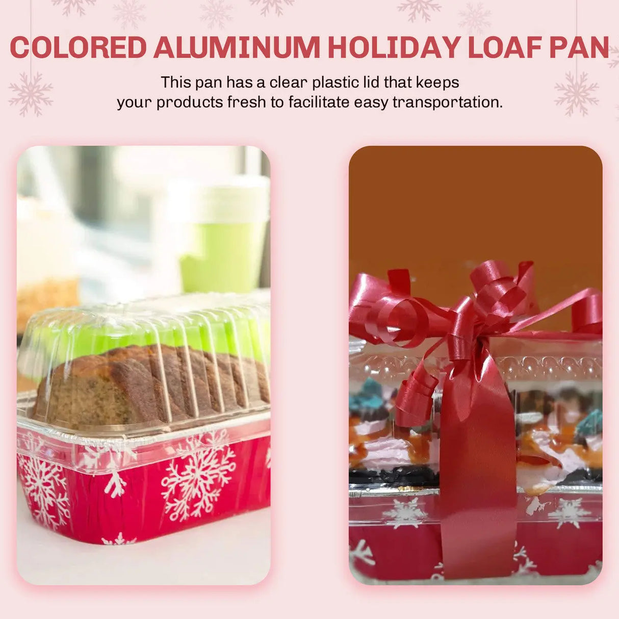 2 lb. Holiday Foil Loaf Pan with Plastic Lid - Case of 100 - #9401P Durable Packaging