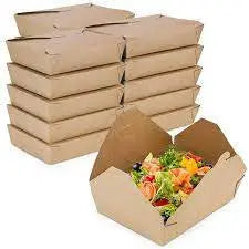 7 x 5.5 x 2.5"   Kraft Take Out box #8 -  Case of 300 Premier Essential