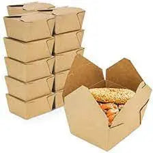 8.5 x 6.5 x 3.5" Medium Deep Kraft Take Out Box #4 - Case of 160 Premier Essential