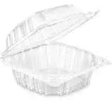 6 x 6 x 3 PP 1 Compartment Hinged Take Out Container Clear - Case of 300 Ecosystems