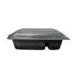 Cruiser® Ware 10.3″ X 7.2″ Black 32 oz. MFPP 2 Compartment Entrée Base w/ Lid Combo - Case of 240 - #10322C-WL Wholesale Foil Pans