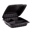 9 x 9 x 3 MFPP 3 Compartment Hinged Take Out Container - Black - Case of 150 D & W Fine pack