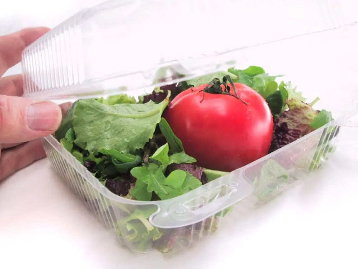 8" Square Plastic Hinged Deli Container - Case of 250  #CPC895 Durable Packaging