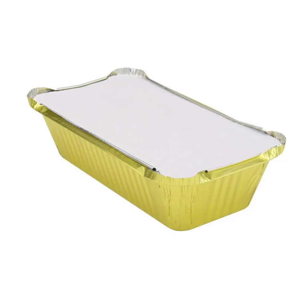 1½ lb. Closable Colored Foil Loaf Pan with Board Lid - Case of 1000 - #1650L KitchenDance