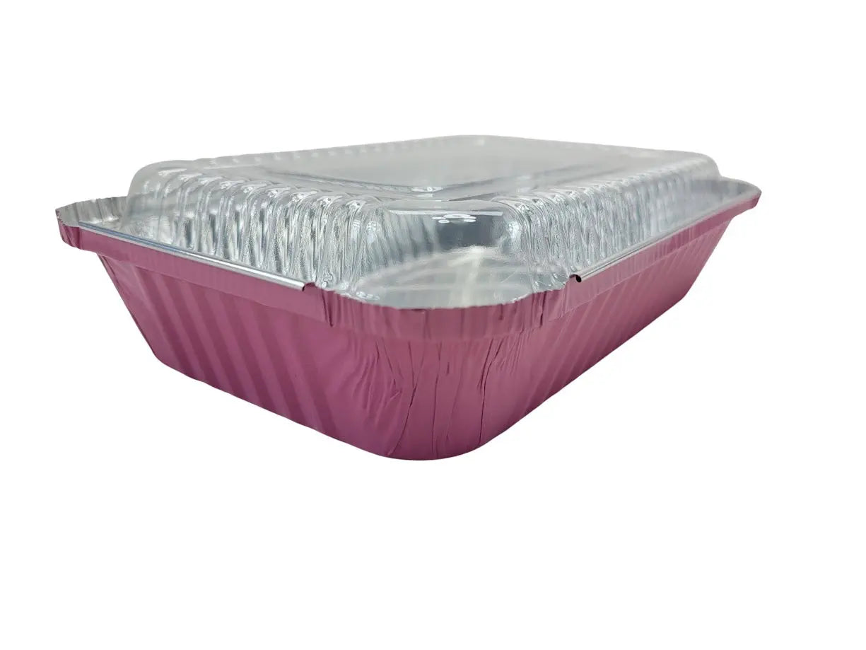1½ lb. Shallow Oblong Foil Pan w/ Plastic Lid - Case of 1000  #6417P KitchenDance