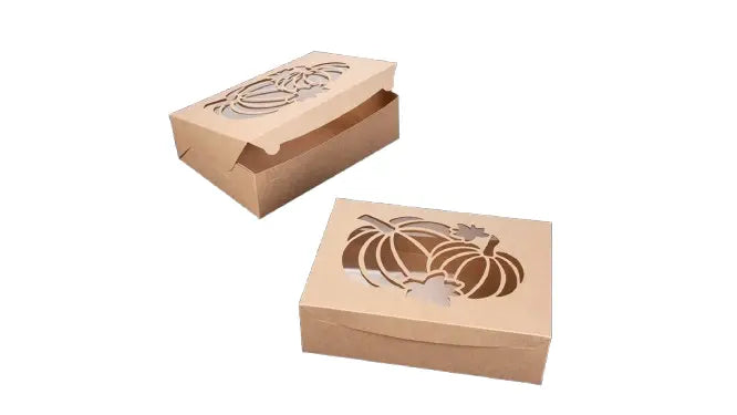14" x 10" x 4" Brown Pumpkin Window Lock & Tab Box- Case of 50 BRP Box shop