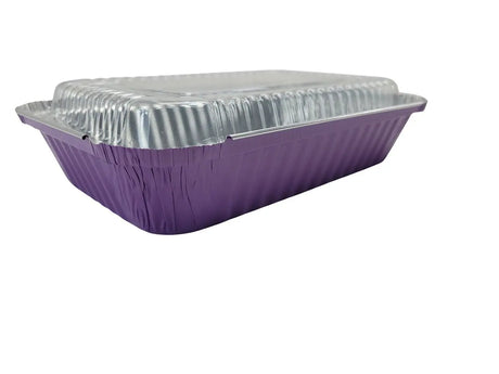 1½ lb. Shallow Oblong Foil Pan w/ Plastic Lid - Case of 1000  #6417P KitchenDance