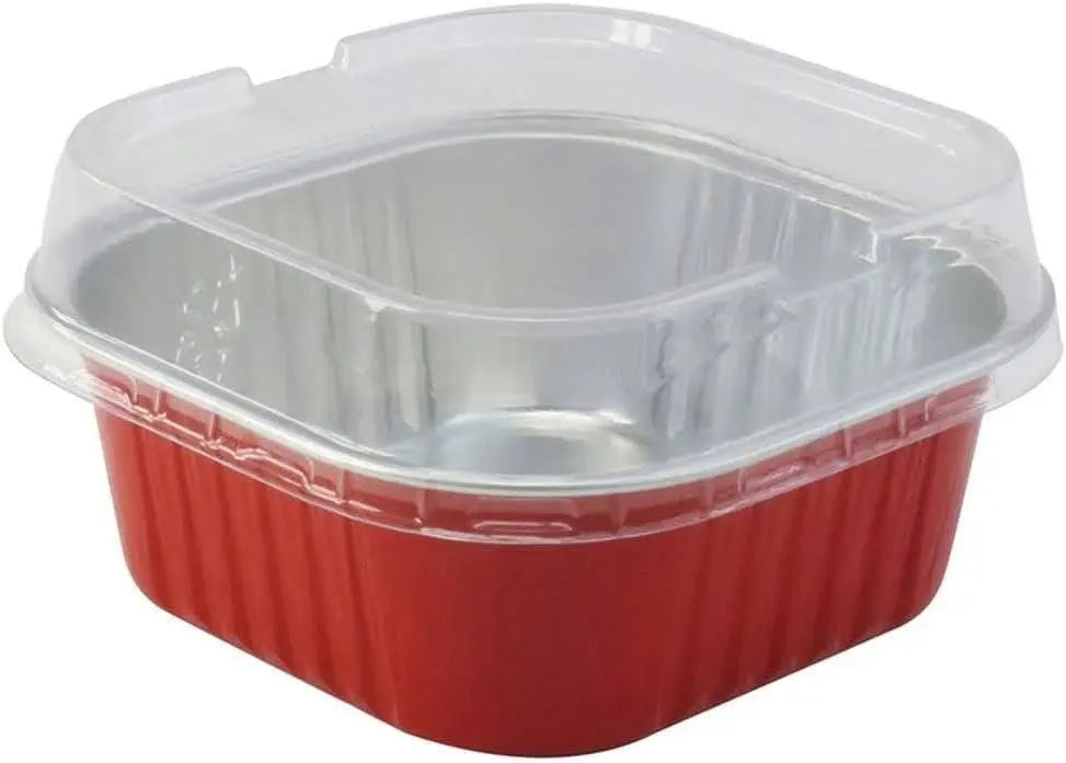 11 oz. Square Foil Cup with Snap-on Plastic Lids - Case of 1000 - #A24P KitchenDance