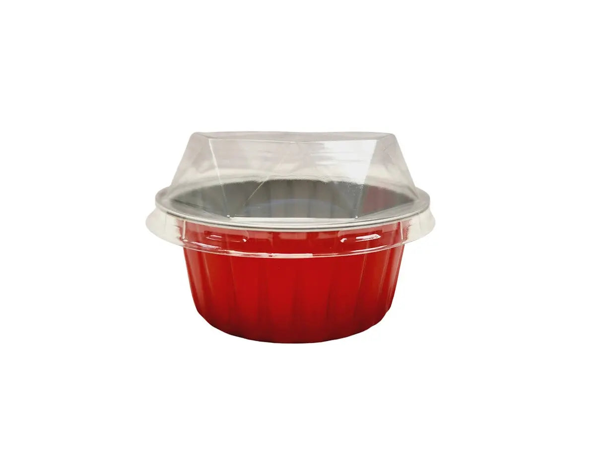 4.5 oz.  Colored Aluminum Dessert Cup w/ Plastic Lid- Case of 2000- #A35P KitchenDance