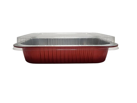 11" x  7" Colored Heavy Aluminum Entrée Pan with Snap on Dome Lid - Case of 200  #A71P KitchenDance