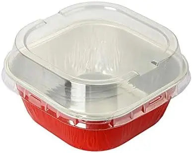 4" Square Colored Aluminum Foil Dessert Pan w/ Lids Case of 1000- #A6P KitchenDance