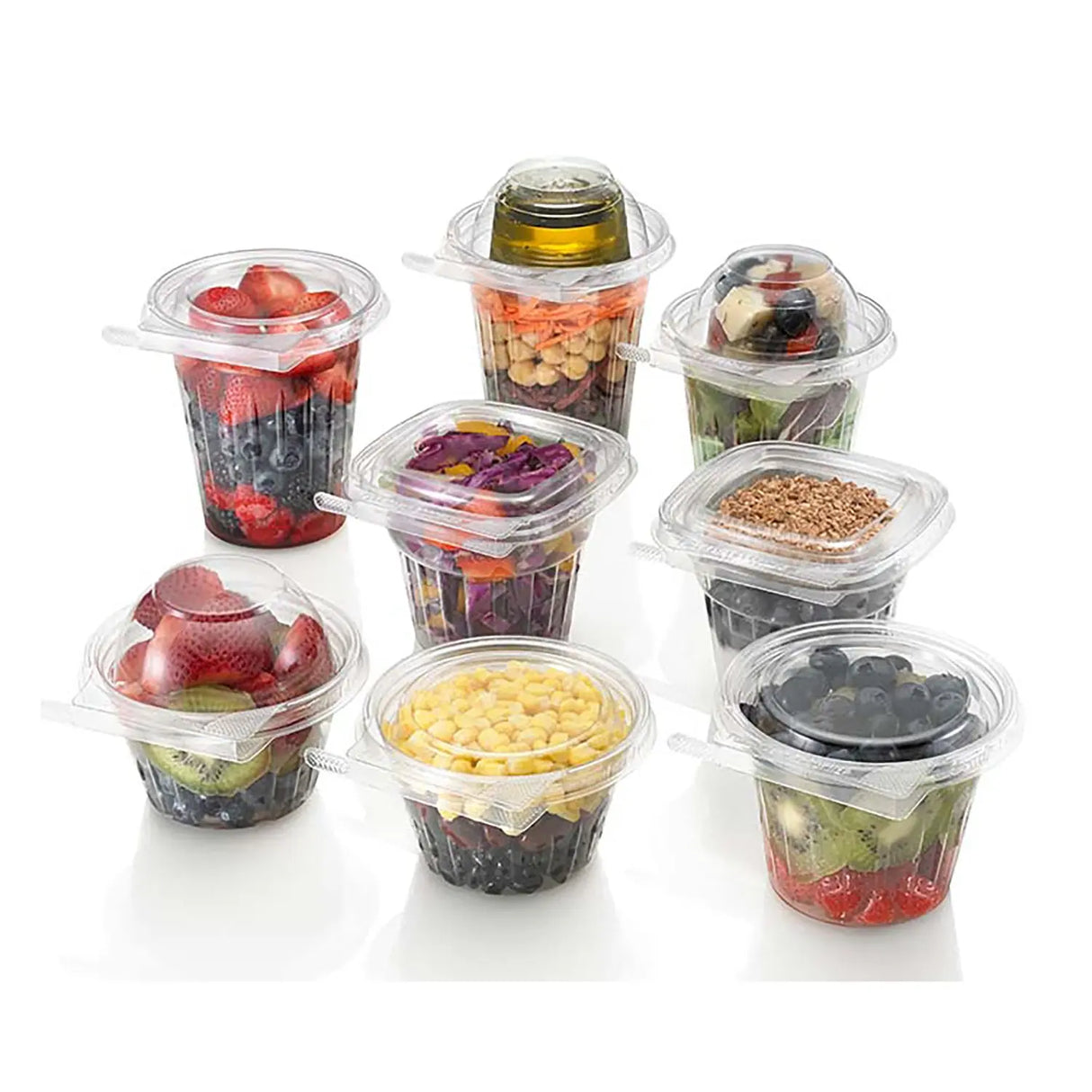 Inline Plastics Safe-T-Fresh Tamper Evident & Tamper Resistant Clamshell 16 oz. Snack Cup with Dome Lid - Case of 232 - #TS16CCRD Inline Plastics