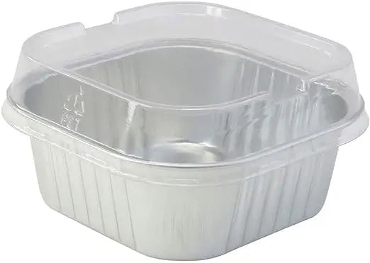 11 oz. Square Foil Cup with Snap-on Plastic Lids - Case of 1000 - #A24P KitchenDance