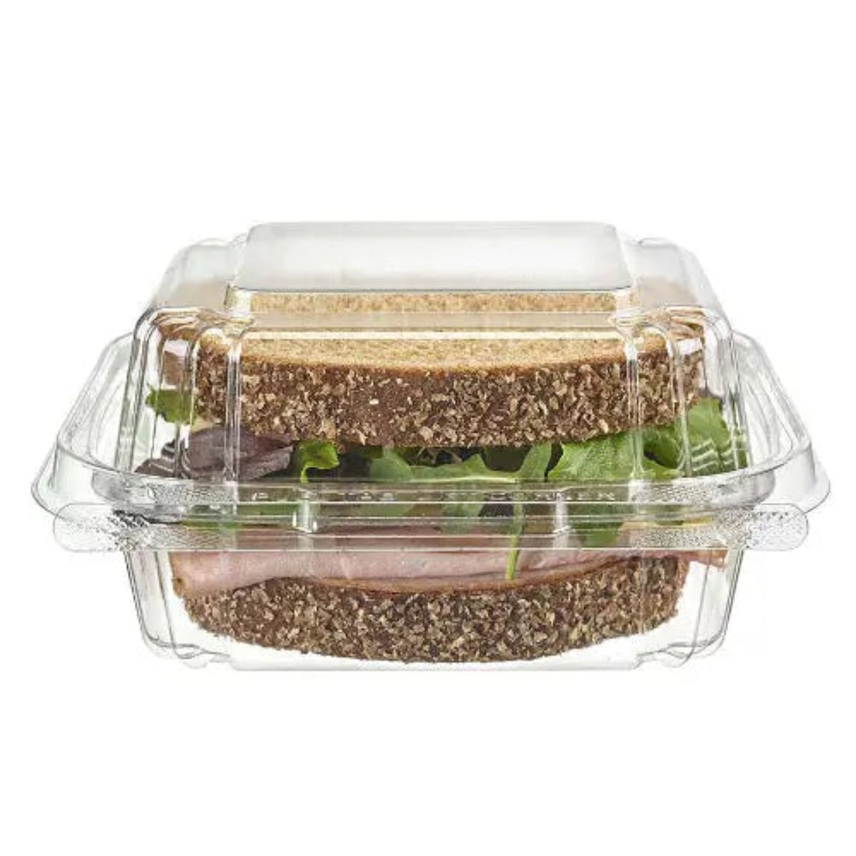 5" x 5" Tamper Evident & Tamper Resistant 25 oz. Deli Clamshell Container - Case of 272 - #TS5X5 Inline Plastics