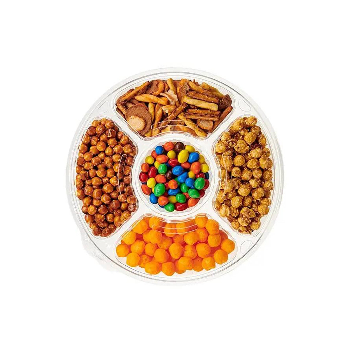 96 oz. Two Piece Round Platter with 5 Compartments - Case of 50 - #PL096C Inline Plastics