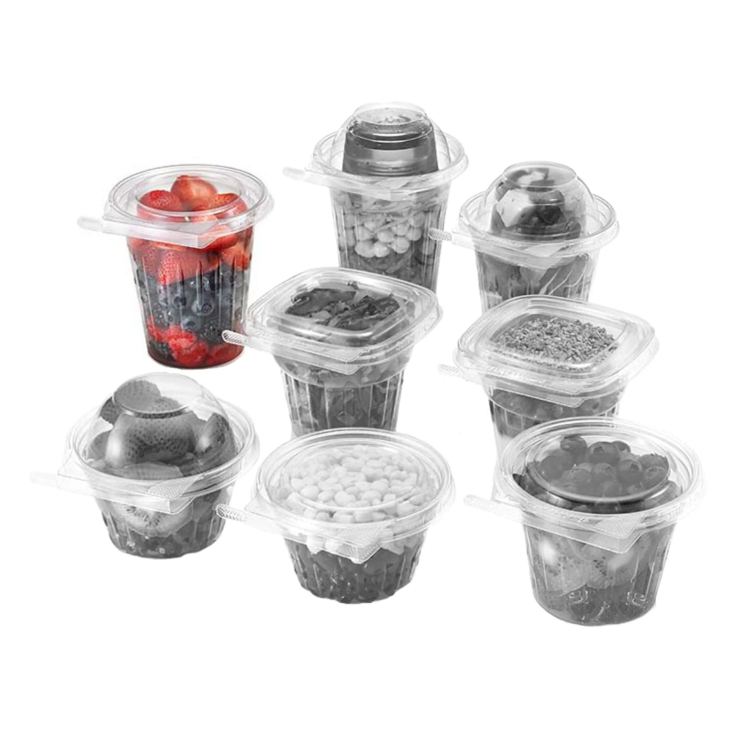 Inline Plastics Safe-T-Fresh Tamper Evident & Tamper Resistant 16 oz. Clamshell Cup - Case of 232 - #TS16CCR Inline Plastics