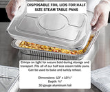 Disposable Foil Lids for Half Size Steam Table Pan - Case of 100 - #8200