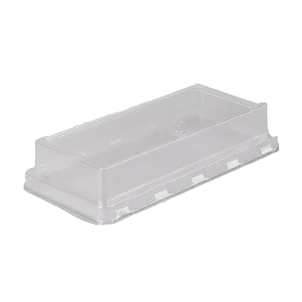 1-1/2 lb. Bakeable Kraft Paper Loaf Pan with Clear Dome Lid - Case of 370 - #31906-00072