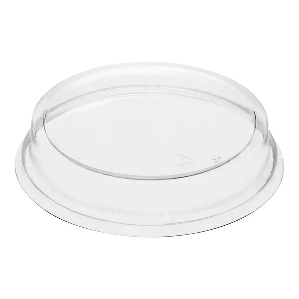 8 oz. Round Oven-Safe Paperboard Baking Cup with Clear PET Dome Lid - Case of 720 - #13810-00117