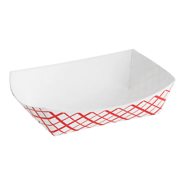 Southern Champion 1/4 lb. Compostable Southland Red Check Food Tray - Case of 1000 - #0401