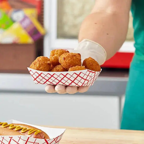 Southern Champion 6 oz. Compostable Southland Red Check Food Tray - Case of 1000 - #0405 Southern Champion
