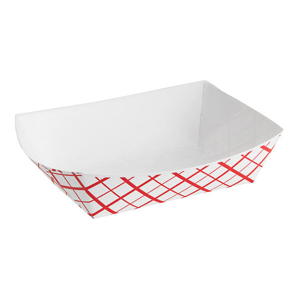 Southern Champion 2-1/2 lb. Compostable Southland Red Check Food Tray - Case of 500 - #0421