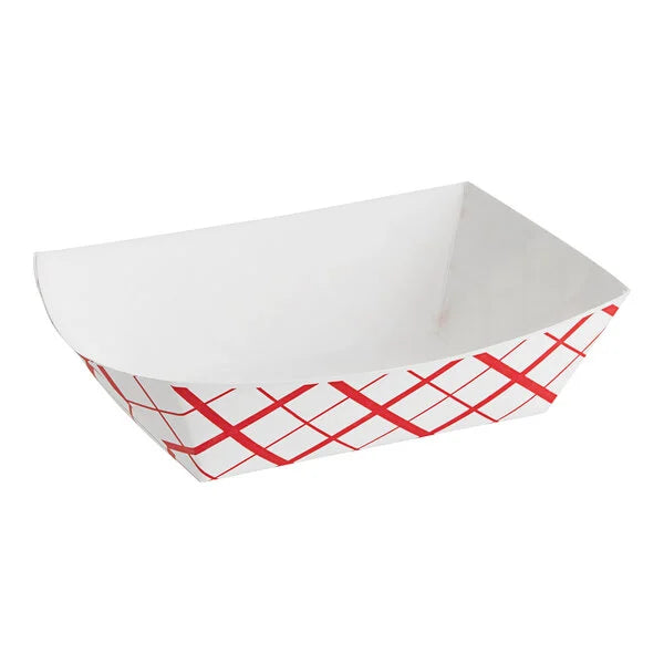 Southern Champion 3 lb. Compostable Southland Red Check Food Tray - Case of 500 - #0425