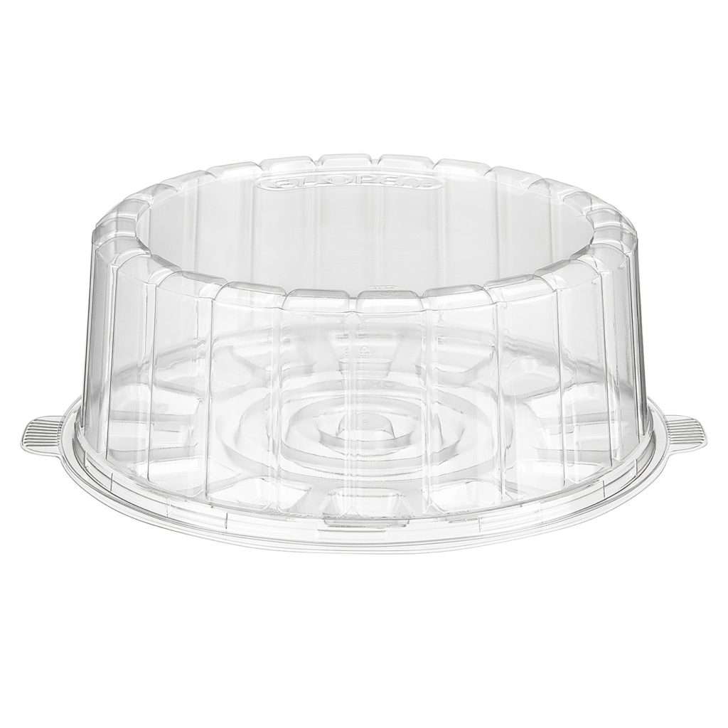 8" Two-Piece Single Layer Plastic Round Cake Container - Case of 100 - #1008SCL