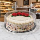 8" Two-Piece Single Layer Plastic Round Cake Container - Case of 100 - #1008SCL