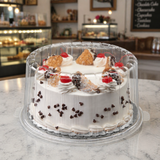 9" Two-Piece Double Layer Plastic Round Cake Container - Case of 50 - #1009CL