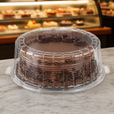 9" Two-Piece Single Layer Plastic Round Cake Container - Case of 50 -  #1009SCL