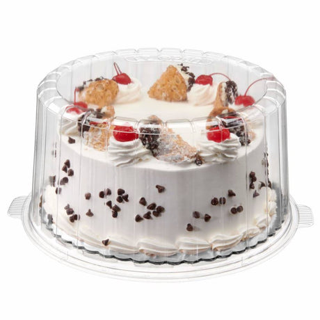 10" Plastic 2-Piece Double Layer Cake Container - Case of 50 - #1010CL
