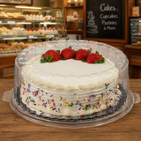 10" Two-Piece Single Layer Round Cake Container - Case of 50 - #1010SCL