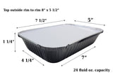 1½ lb. Shallow Colored Oblong Foil Pan with Board Lid - Case of 1000 - #6417L