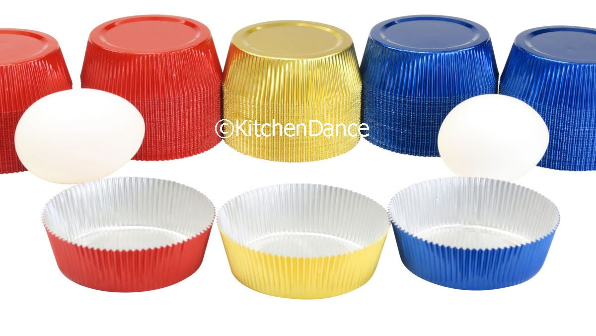 Moldes desechables para tartas o cupcakes hechos de papel de aluminio de colores - Caja de 5000 - N.° K106