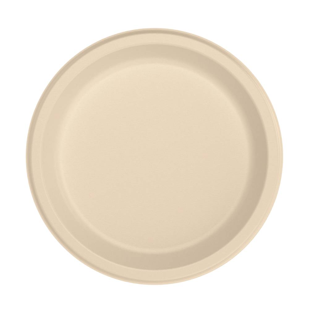 10" Round PFAS-Free Fiber Plate, Natural - Case of 500 - #10FBRP1